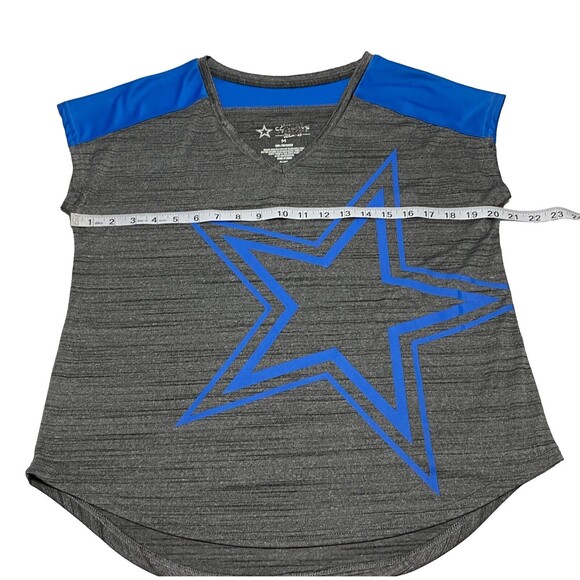Dallas Cowboys Womens T Shirt Top M Gray Blue NFL Football Lightweight Active - Picture 6 of 7